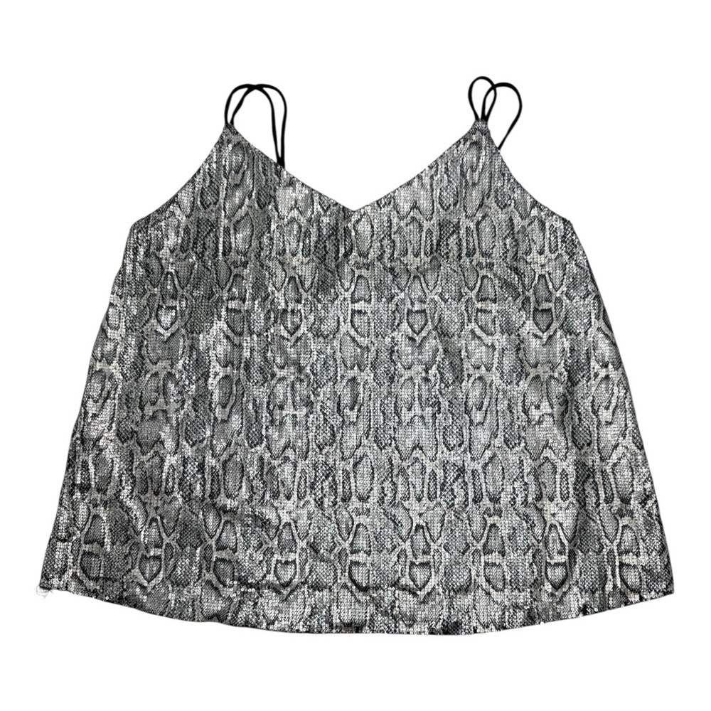 Y2K Snakeskin Print Cami Top – Sleek & Sexy Spaghetti Strap Tank Size XL